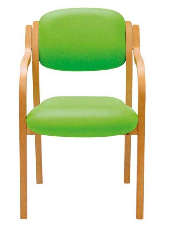 Open Back Wooden Waiting Room Chair with Arms - BWWS1A