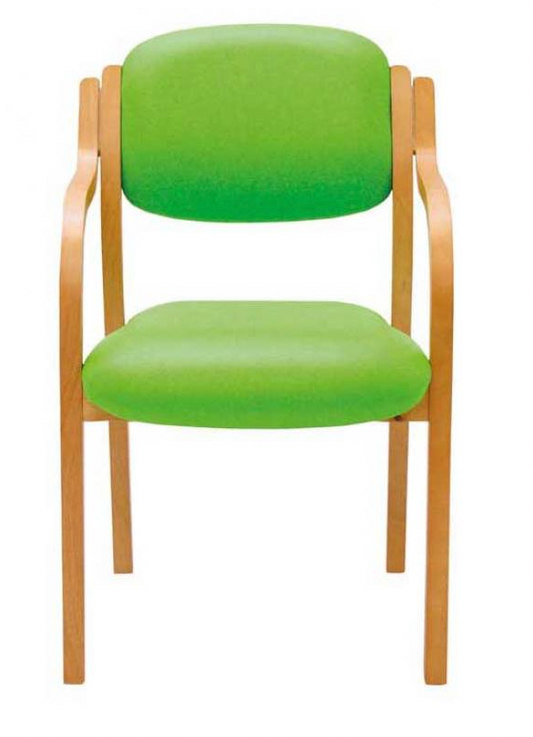 Open Back Wooden Waiting Room Chair with Arms - BWWS1A