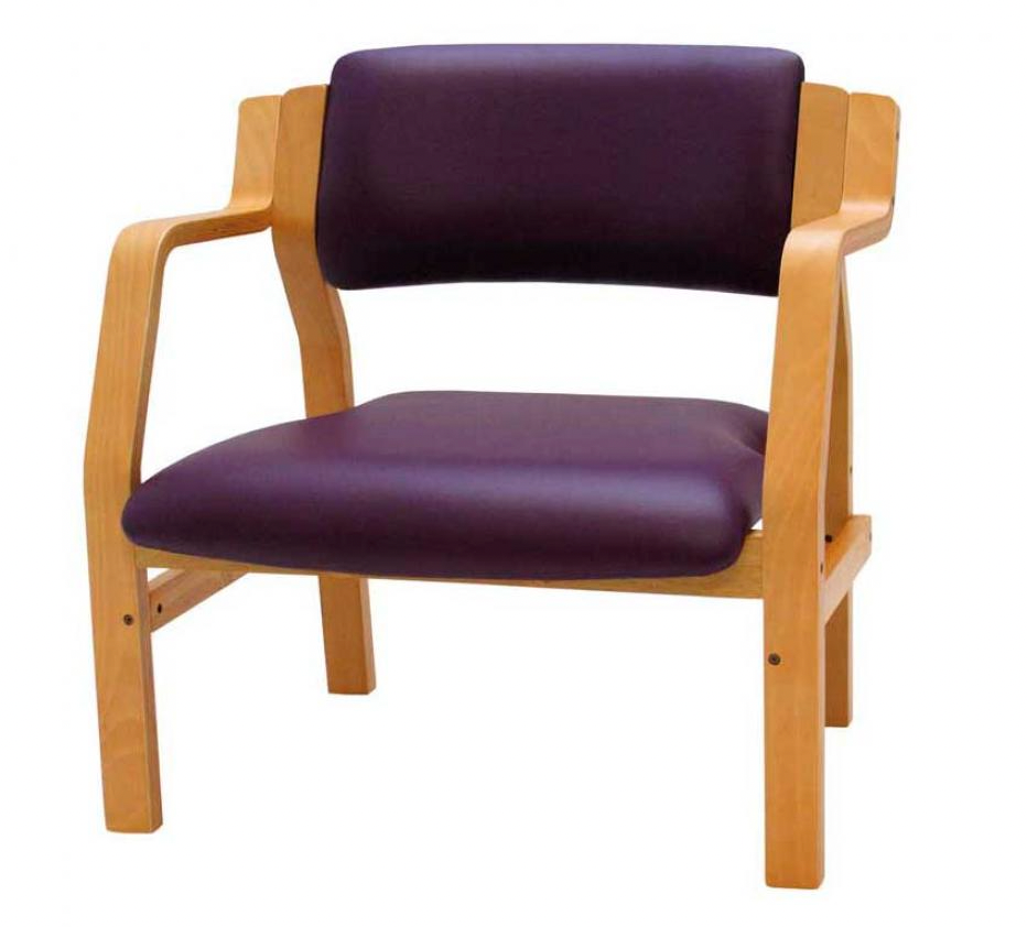 Open Back Wooden Waiting Room Chair with Arms - BWWS1A